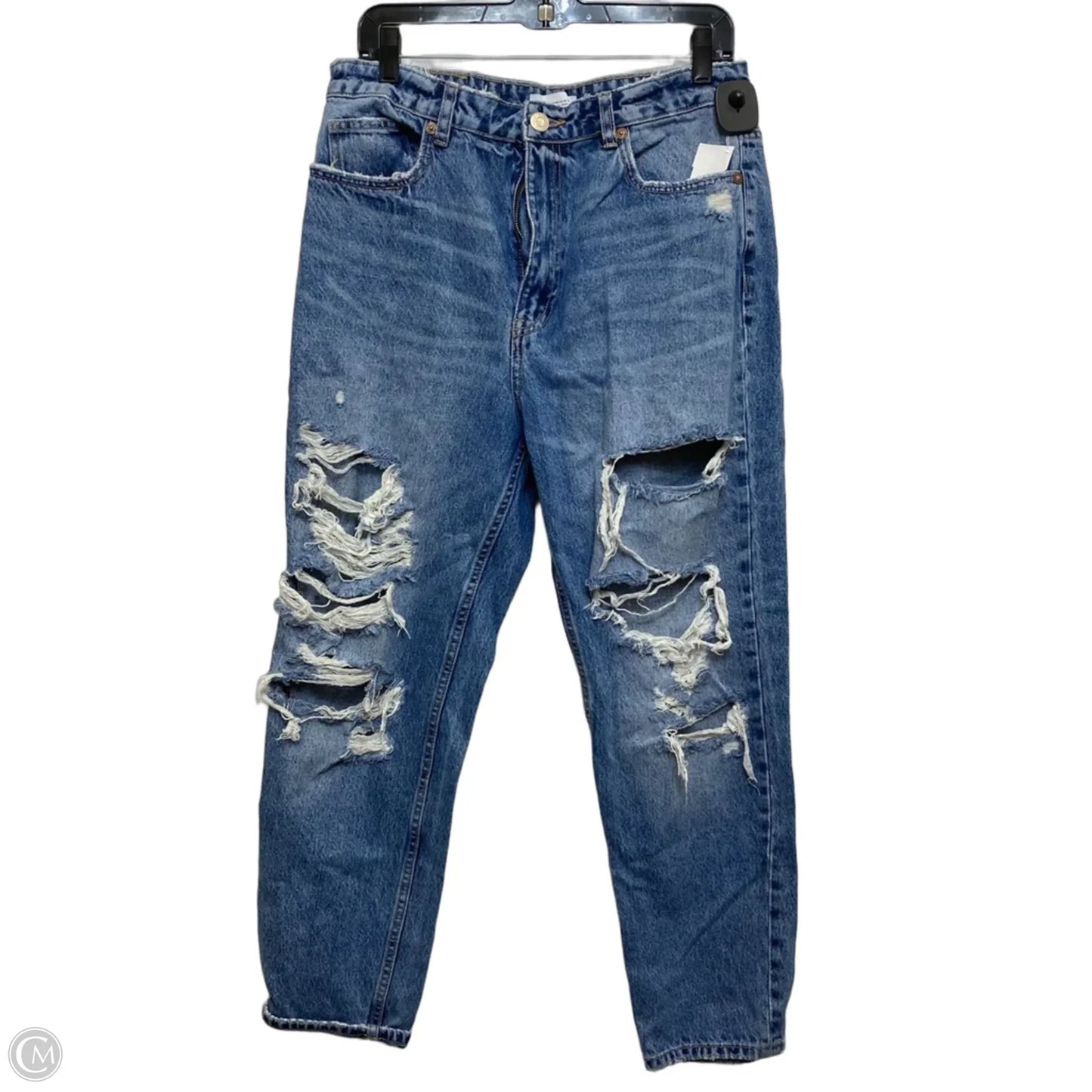 Jeans Straight By Zara In Blue Denim, Size: 10