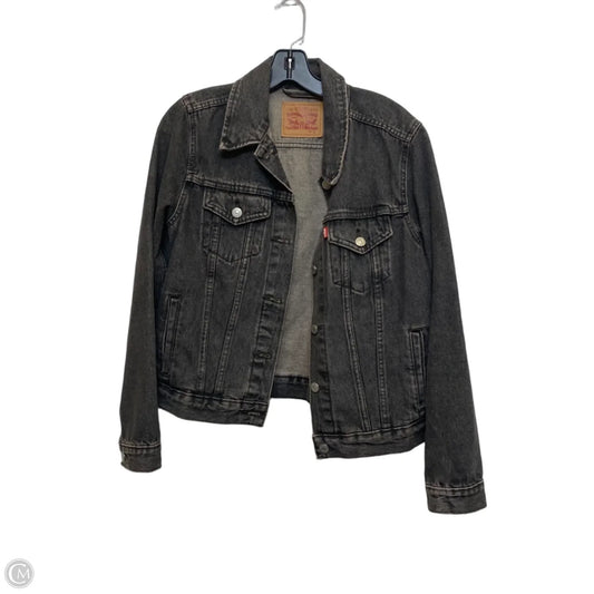 Jacket Denim By Levis In Grey Denim, Size: L