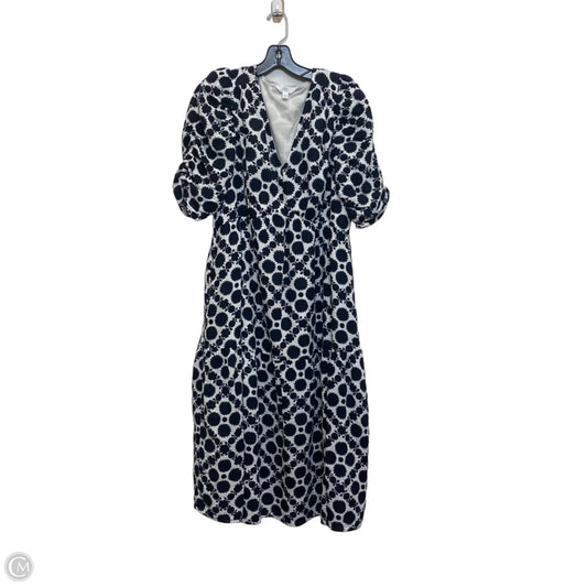 Dress Casual Midi By Time And Tru In Blue & White, Size: L