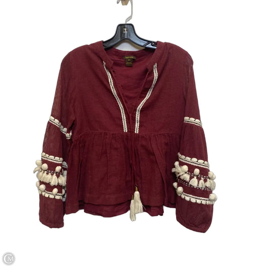 Top Long Sleeve By Vineet Bahl In Red, Size: Sp