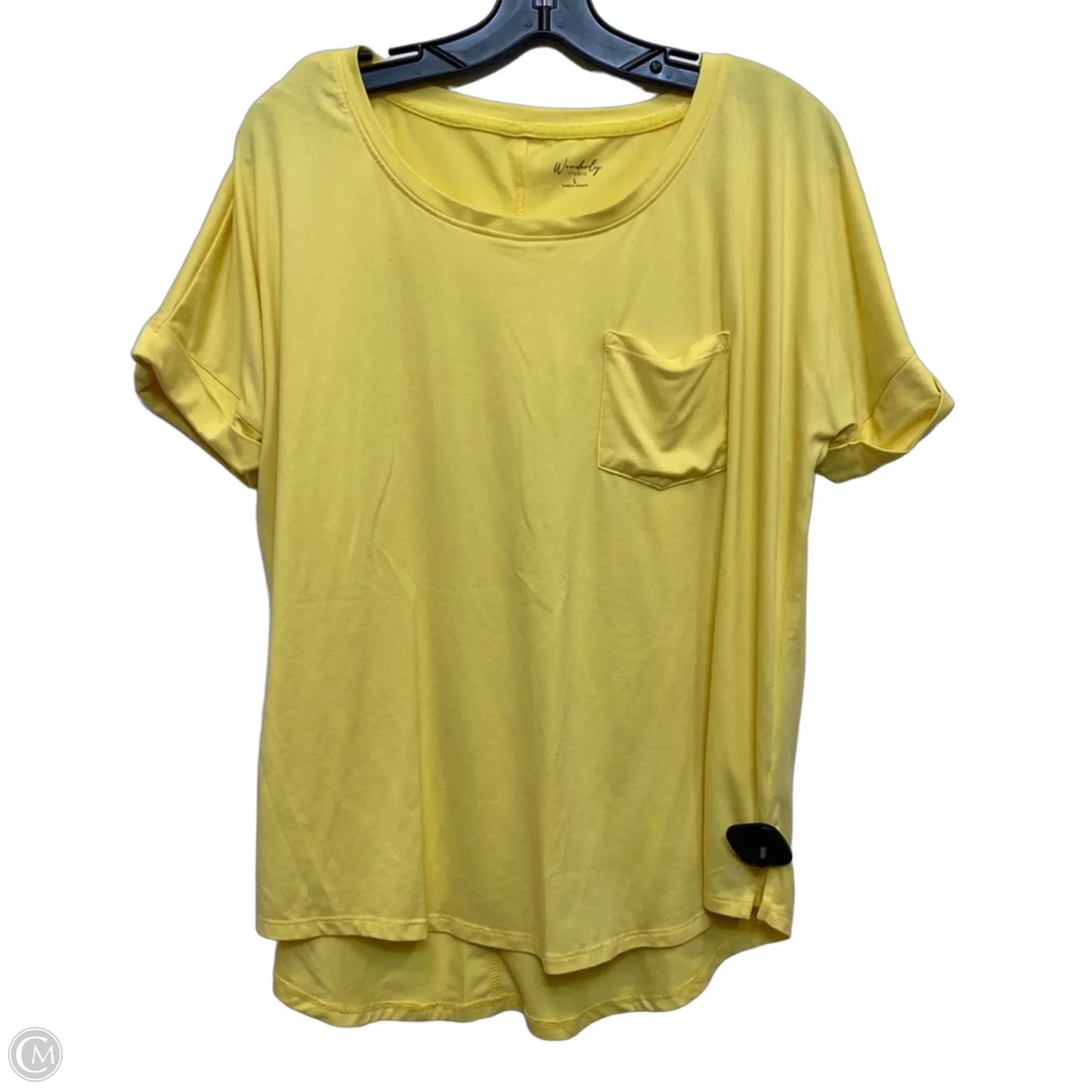 Top Short Sleeve By Wonderly In Yellow, Size: L