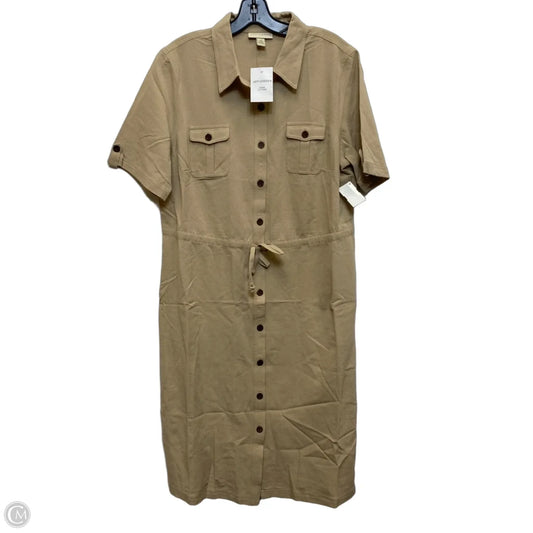 Dress Casual Midi By Appleseeds In Tan, Size: L