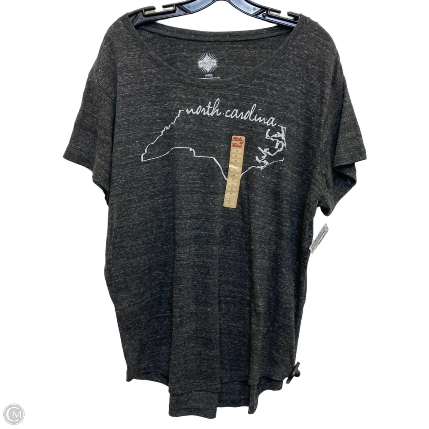 Top Short Sleeve Basic By State Of Mine In Grey, Size: Xl