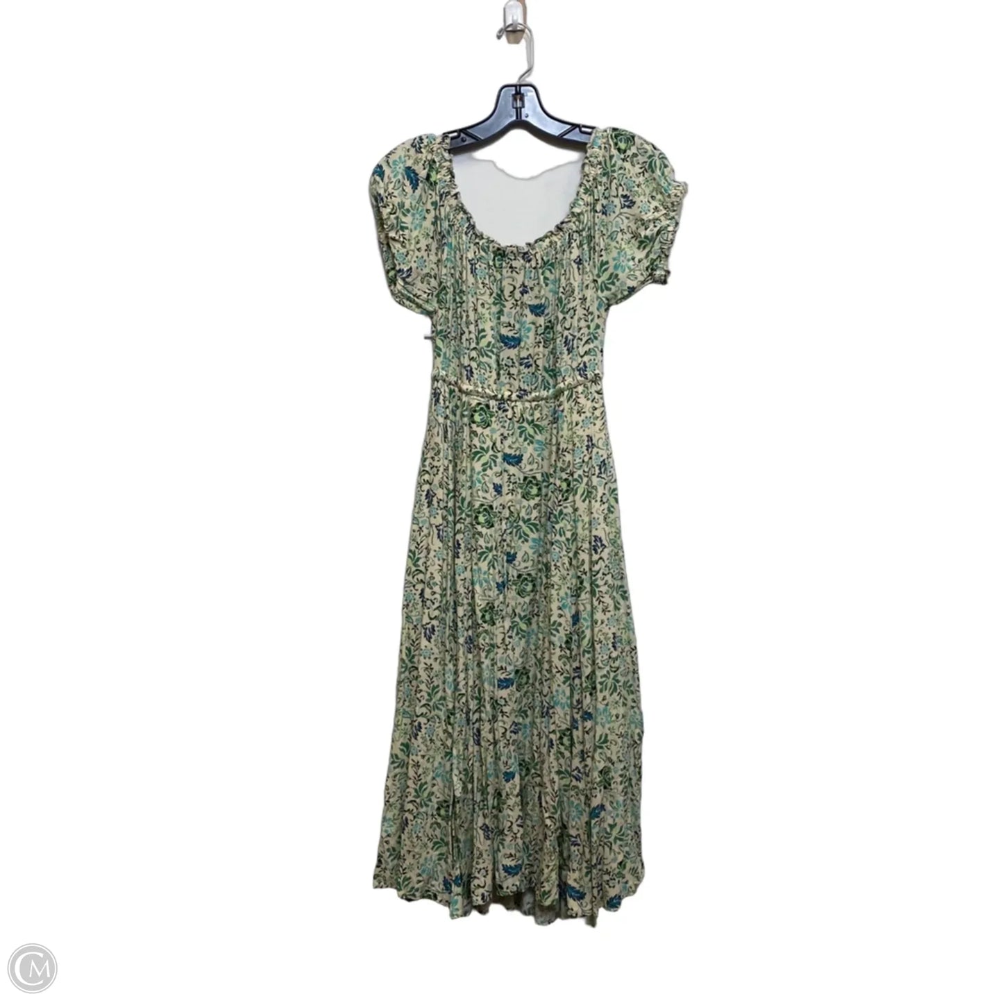 Dress Casual Midi By Torrid In Cream & Green, Size: L