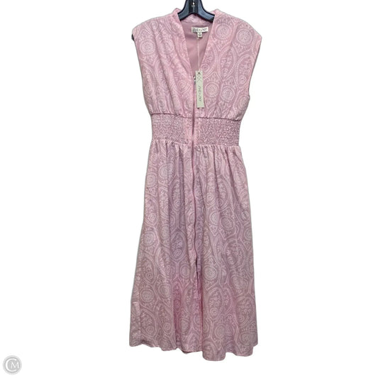 Dress Casual Midi By She + Sky In Pink & White, Size: M