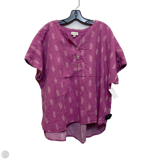 Top Short Sleeve By Wonderly In Pink, Size: Xxl