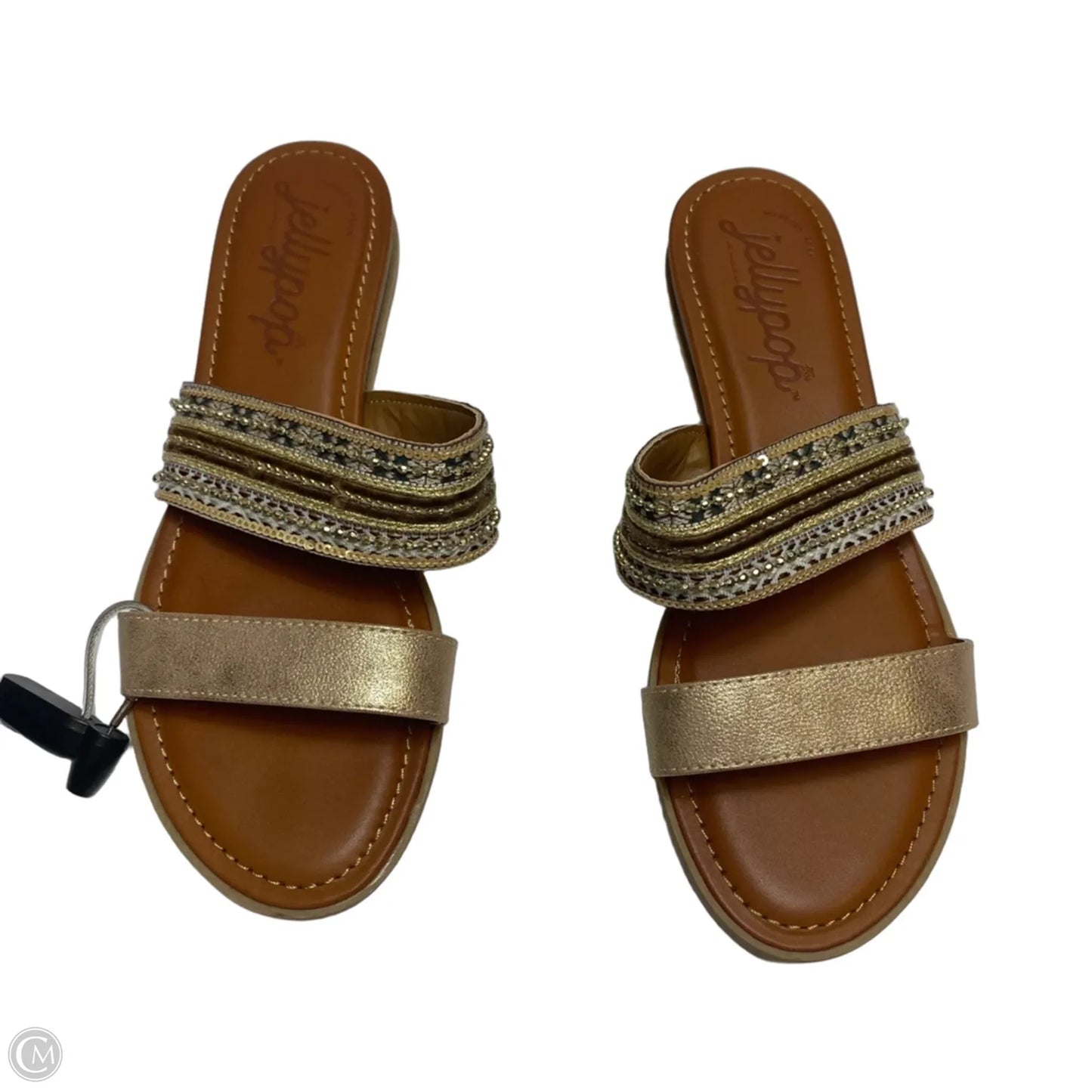 Sandals Flats By Jelly Pop In Gold, Size: 10