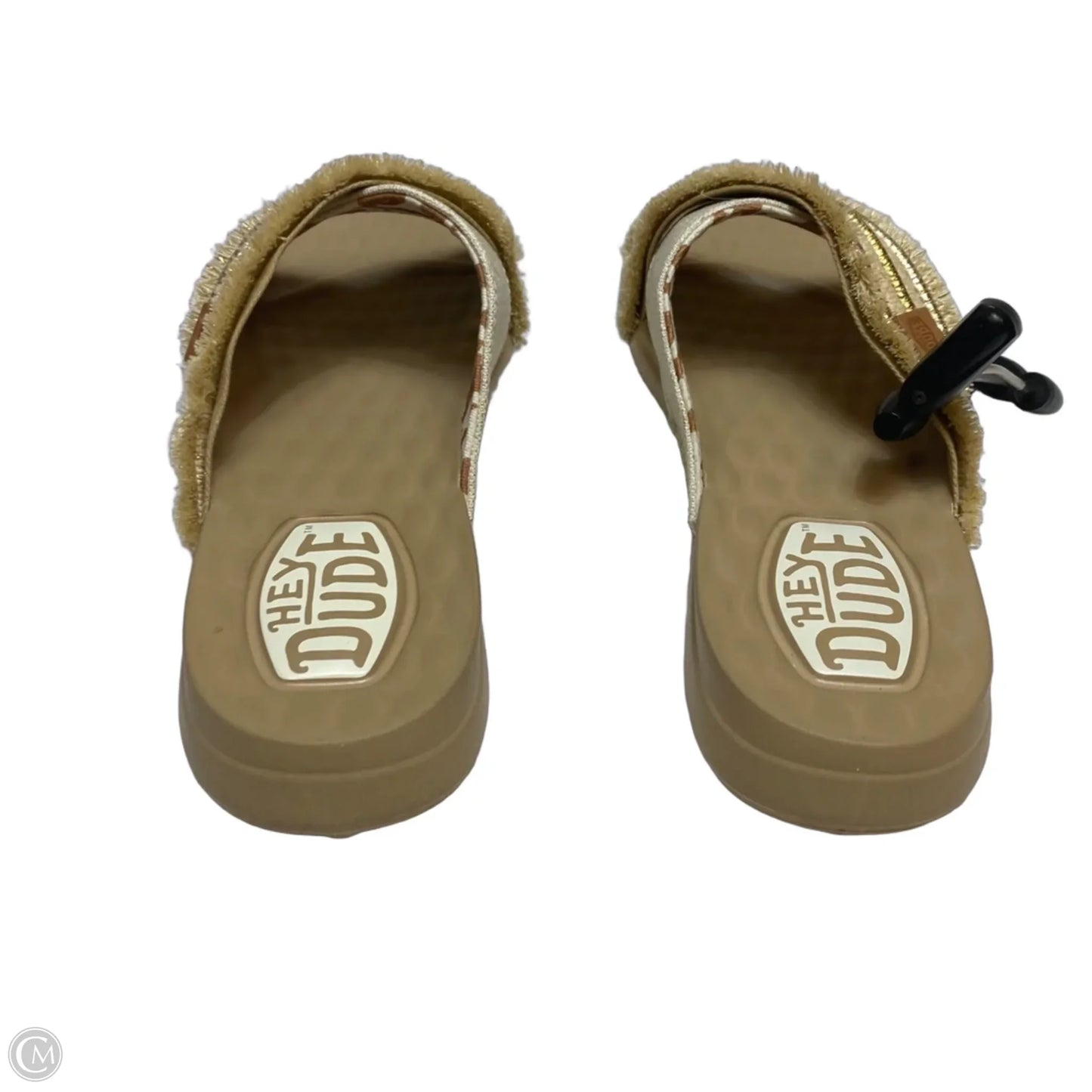 Sandals Flats By Hey Dude In Cream & Tan, Size: 10