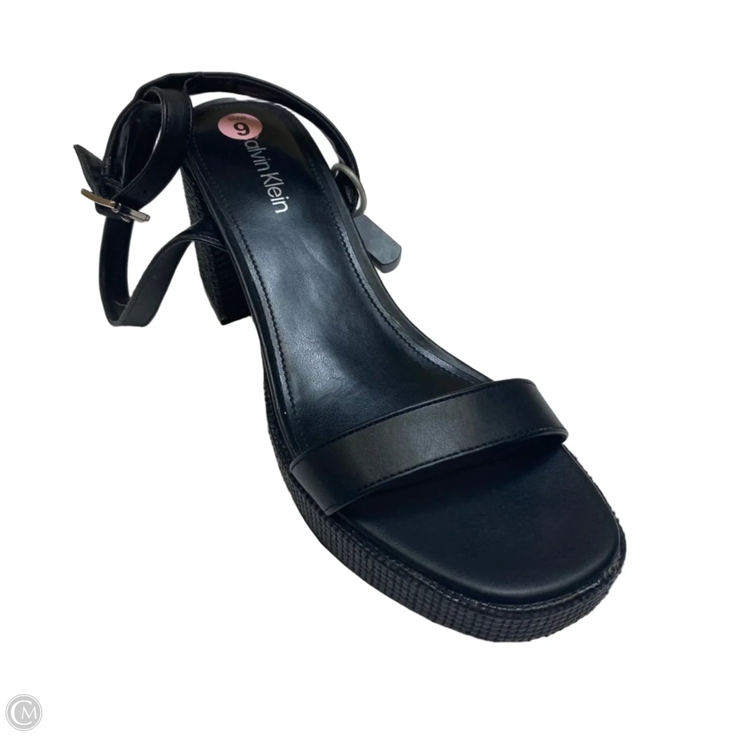 Sandals Heels Block By Calvin Klein In Black, Size: 9
