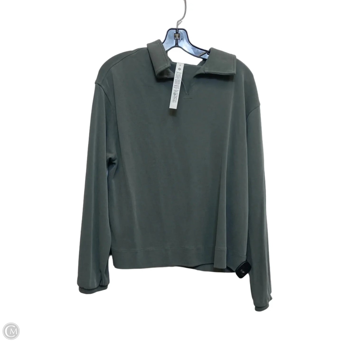 Athletic Top Long Sleeve Collar Designer By Lululemon In Green, Size: Xs