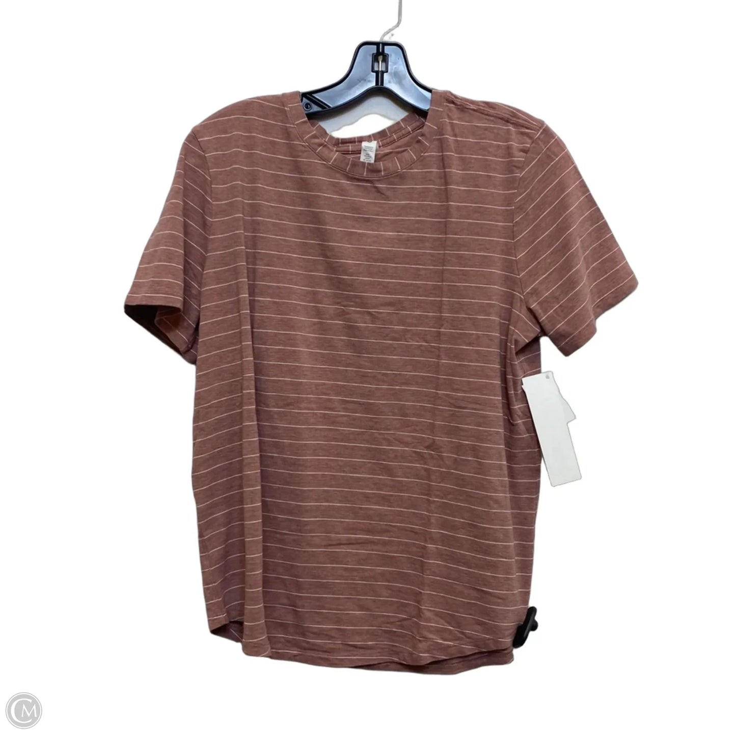 Athletic Top Short Sleeve Designer By Lululemon In Pink, Size: M