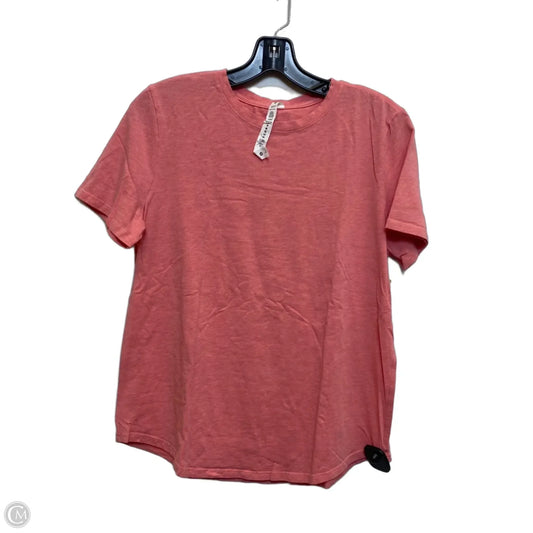 Athletic Top Short Sleeve Designer By Lululemon In Pink, Size: M