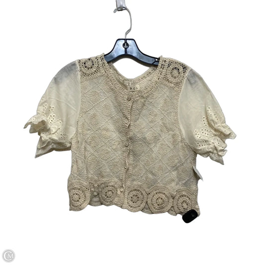 Top Short Sleeve By Pol In Tan, Size: Osfm