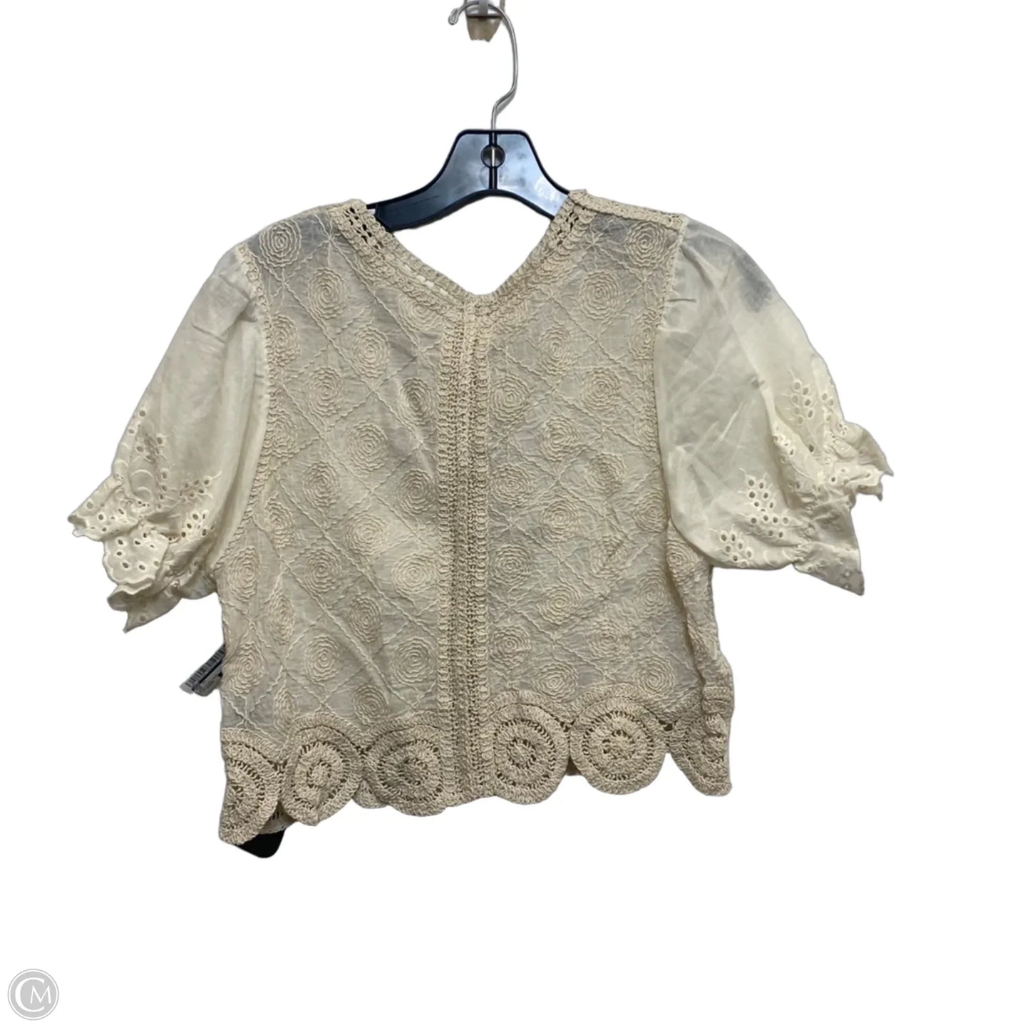Top Short Sleeve By Pol In Tan, Size: Osfm