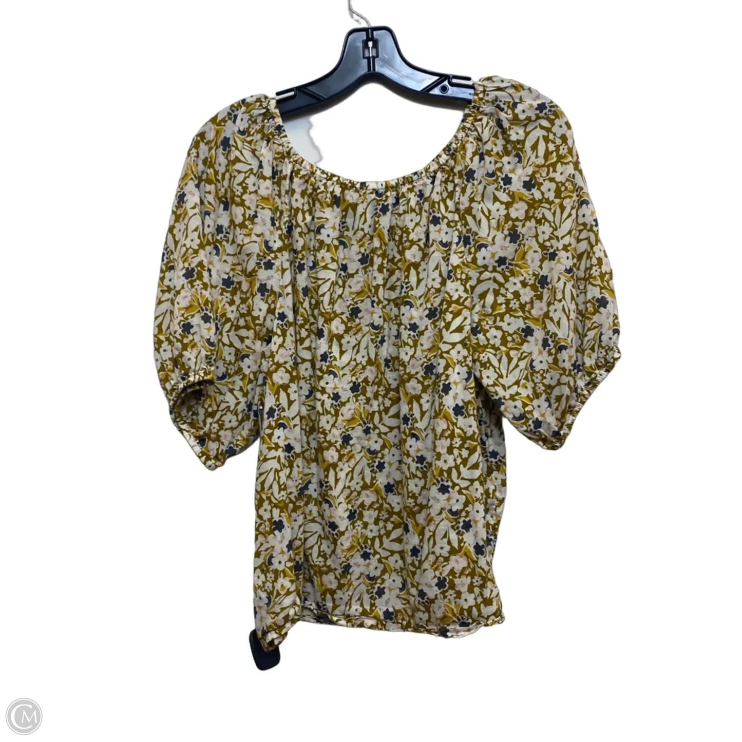 Top Short Sleeve By Sonoma In Cream & Green, Size: Xl
