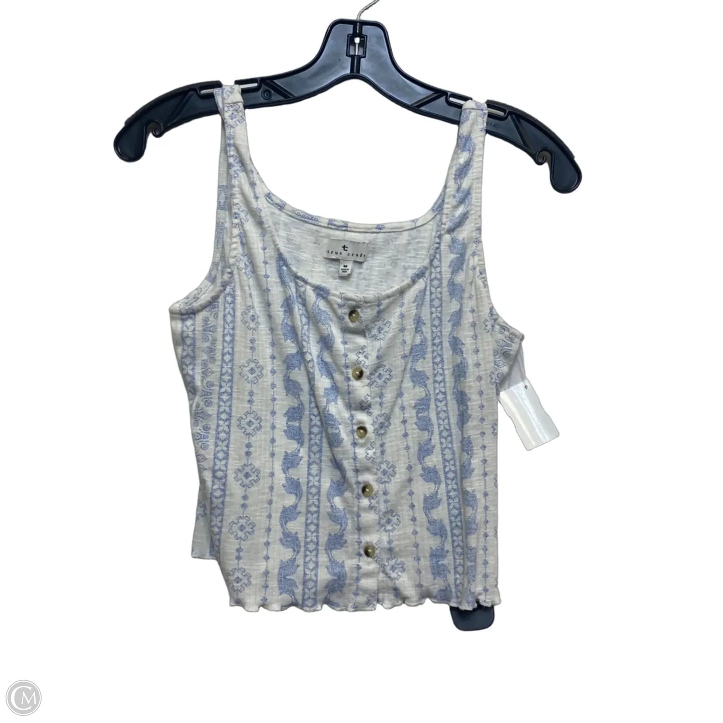 Tank Top By True Craft In Blue & White, Size: M