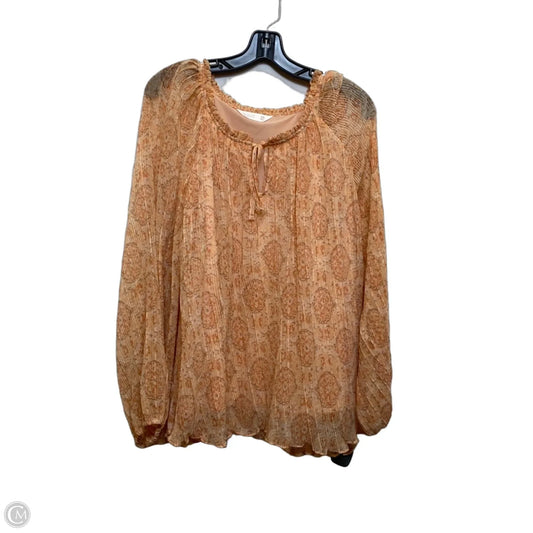 Top Long Sleeve By Lc Lauren Conrad In Orange, Size: Xxl