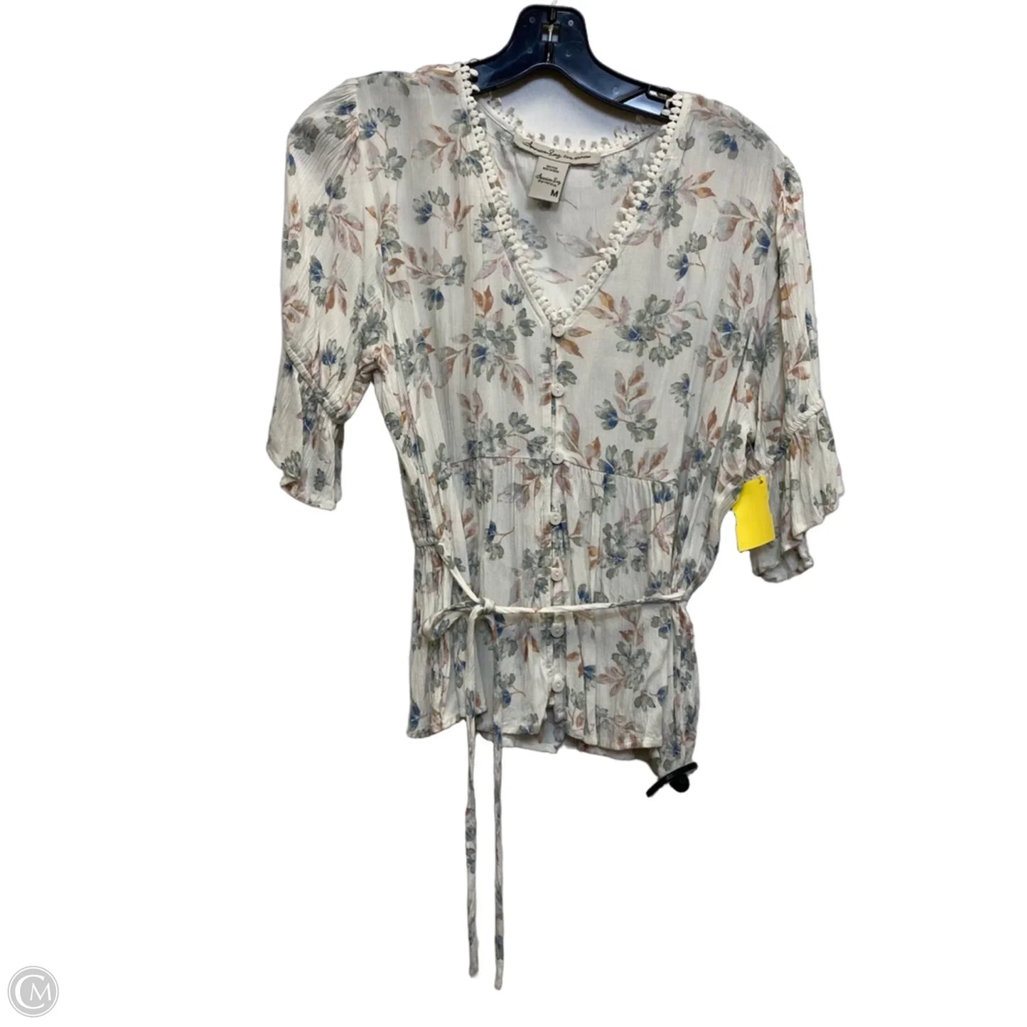 Top Short Sleeve By American Rag In Cream, Size: M