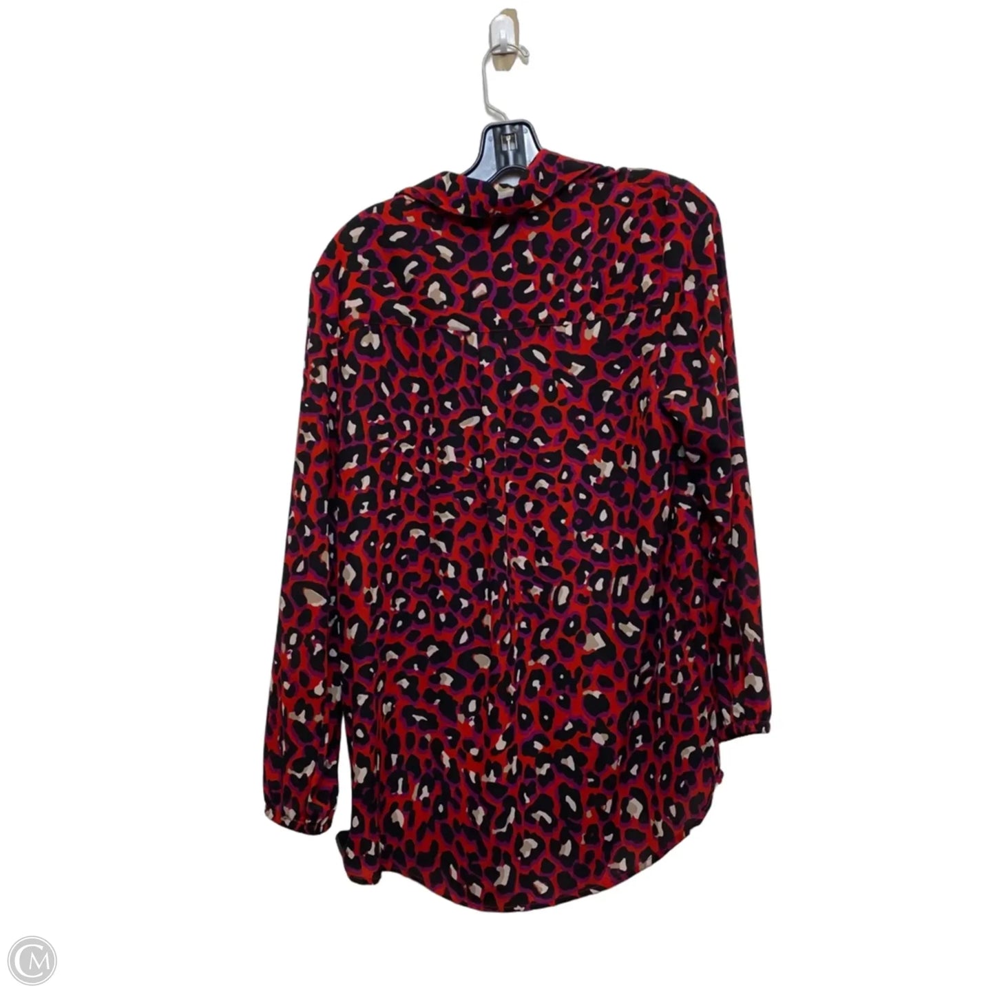 Blouse Long Sleeve By Anne Klein In Black & Red, Size: S