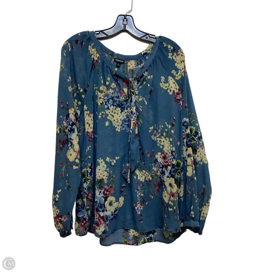 Top Long Sleeve By Torrid In Blue, Size: 1x