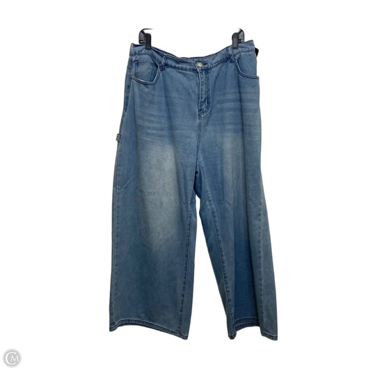 Jeans Wide Leg By Shein In Blue Denim, Size: 2x