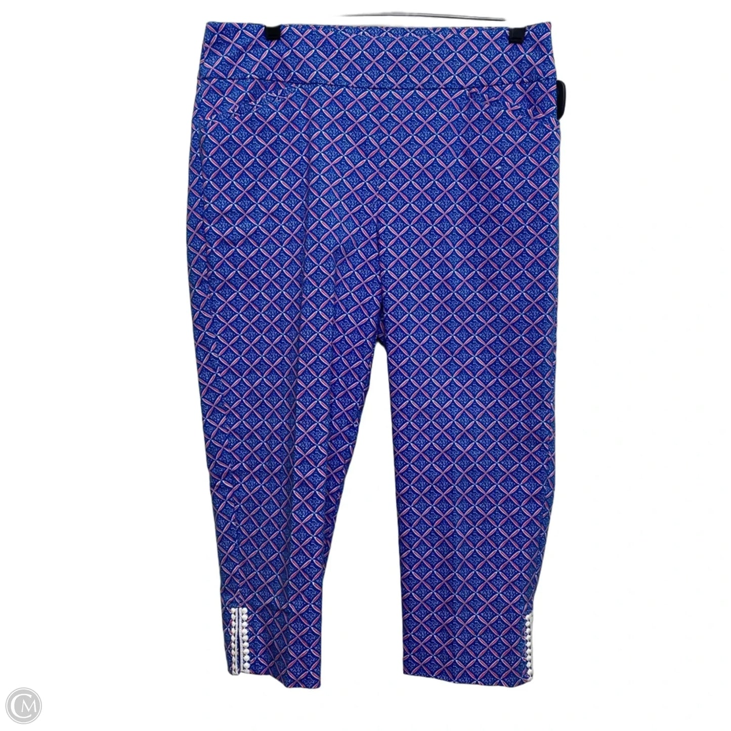 Pants Cropped By Chicos In Blue & Red & White, Size: 10