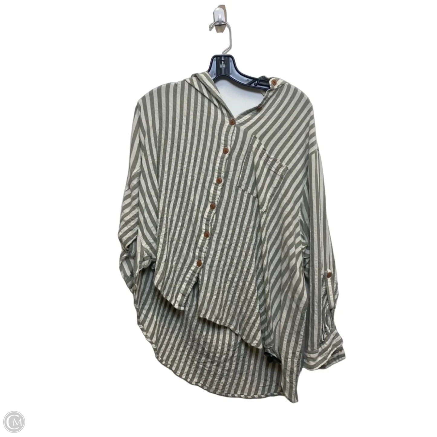 Top 3/4 Sleeve By Jane And Delancey In Cream & Green, Size: 2x