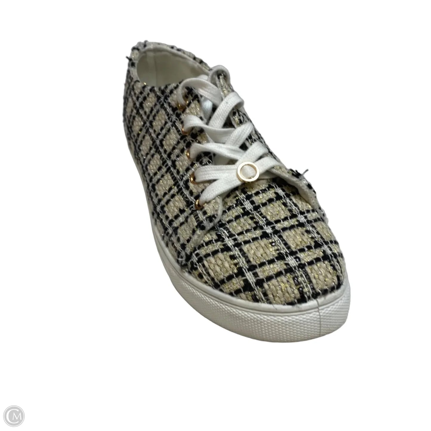 Shoes Sneakers By Cato In Black & Cream, Size: 9