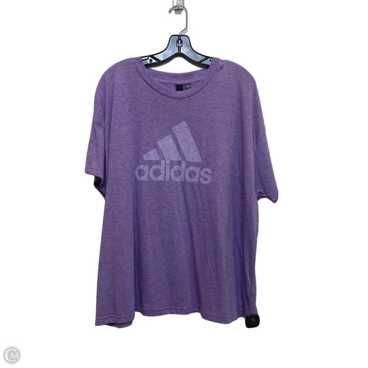 Athletic Top Short Sleeve By Adidas In Purple, Size: 3x