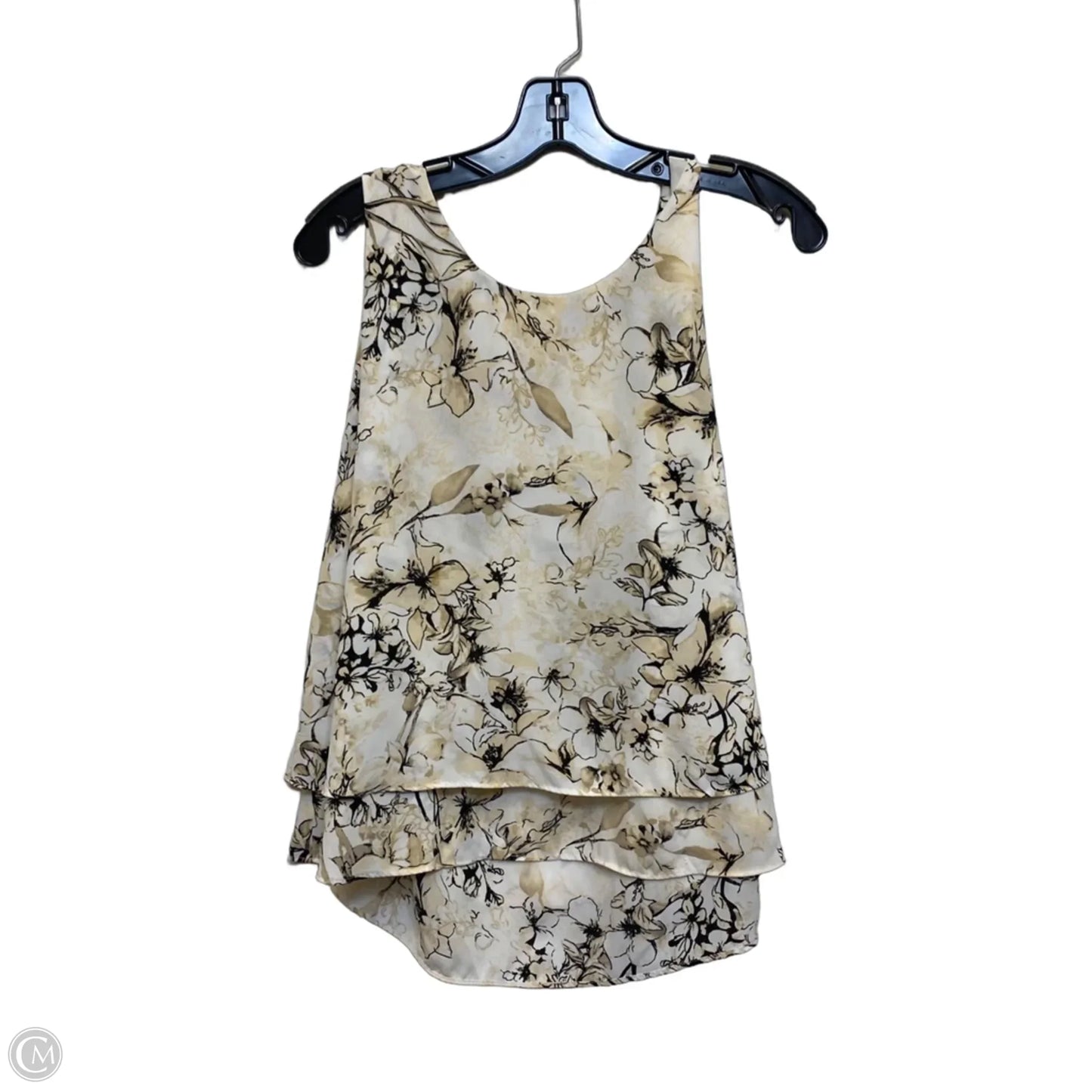 Top Sleeveless By White House Black Market In Tan & White, Size: M