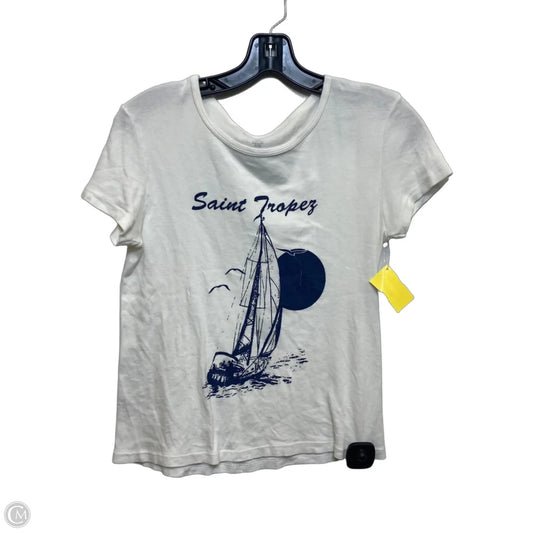 Top Short Sleeve By Brandy Melville In White, Size: Osfm