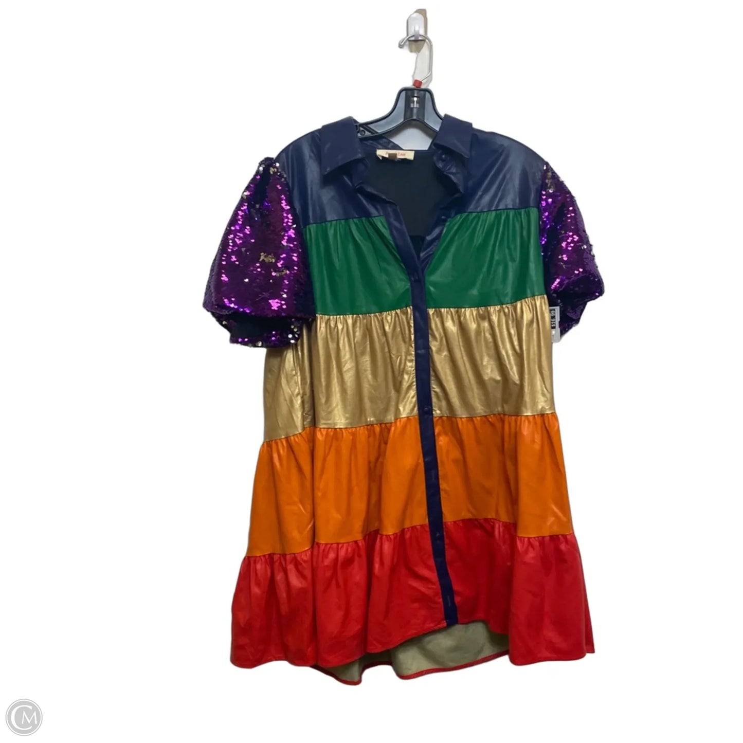 Dress Party Short By Peach Love Cream California In Rainbow Print, Size: M