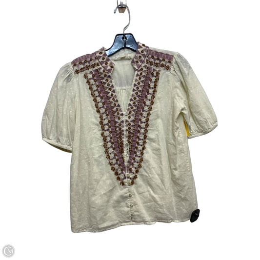 Top Short Sleeve By Forever That Girl In Cream, Size: S