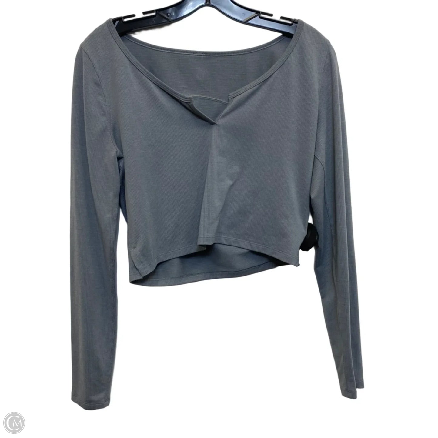 Athletic Top Long Sleeve Crewneck Designer By Lululemon In Grey, Size: M