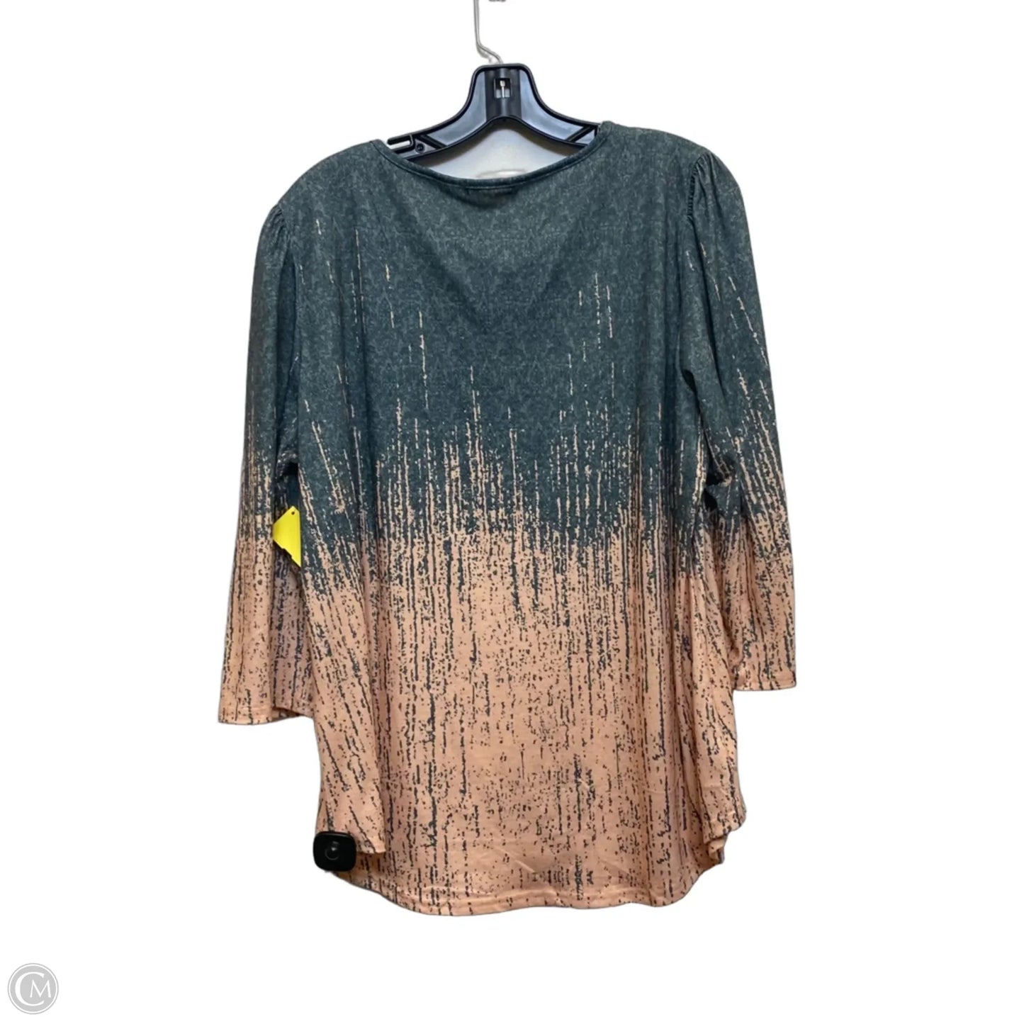 Top 3/4 Sleeve By Ofeefan In Green & Orange, Size: Xl