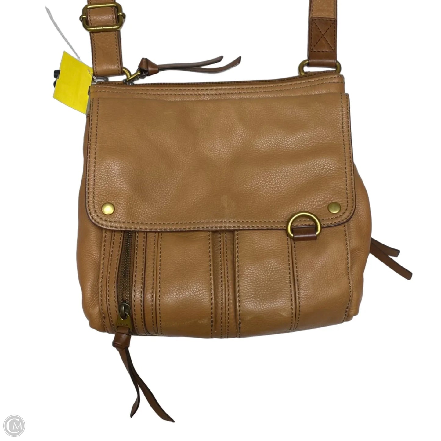 Crossbody Leather By Fossil, Size: Medium