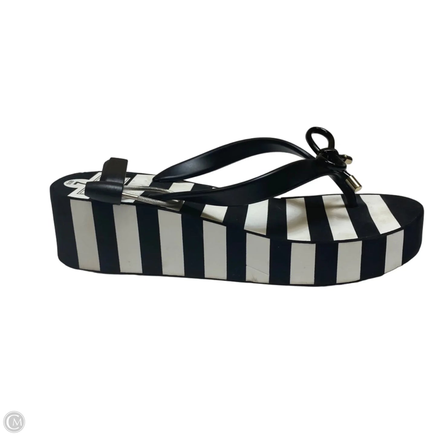 Sandals Designer By Kate Spade In Black & White, Size: 7