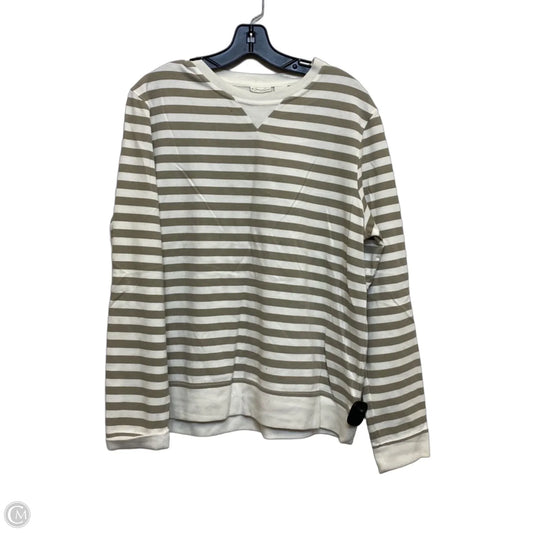 Top Long Sleeve By Kim Rogers In Brown & Cream, Size: L