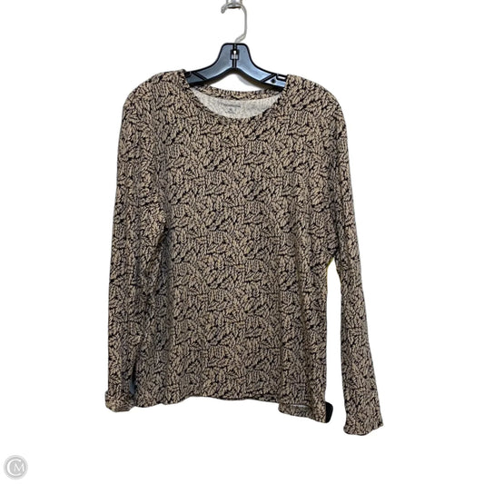 Top 3/4 Sleeve Basic By Croft And Barrow In Black & Tan, Size: Xl