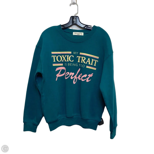 Sweatshirt Crewneck By Wound Up In Green, Size: M