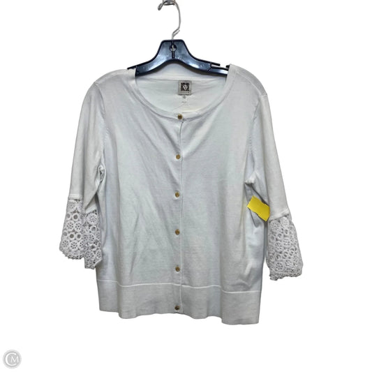 Cardigan By Anne Klein In White, Size: M