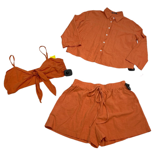 Orange Shorts Set Shein, Size S