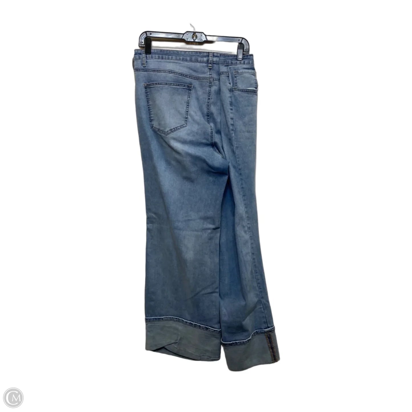 Jeans Wide Leg By Flying Angel In Blue Denim, Size: 18
