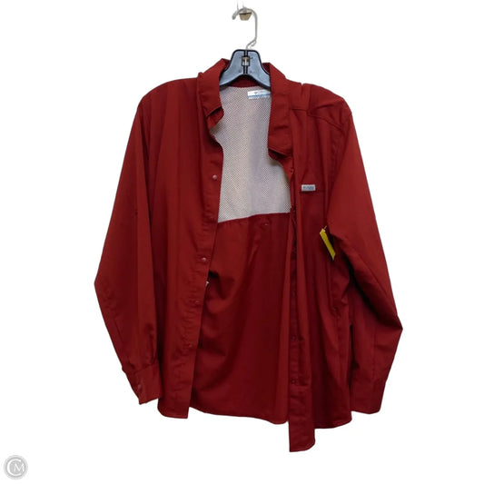 Athletic Top Long Sleeve Collar By Columbia In Red, Size: Xl