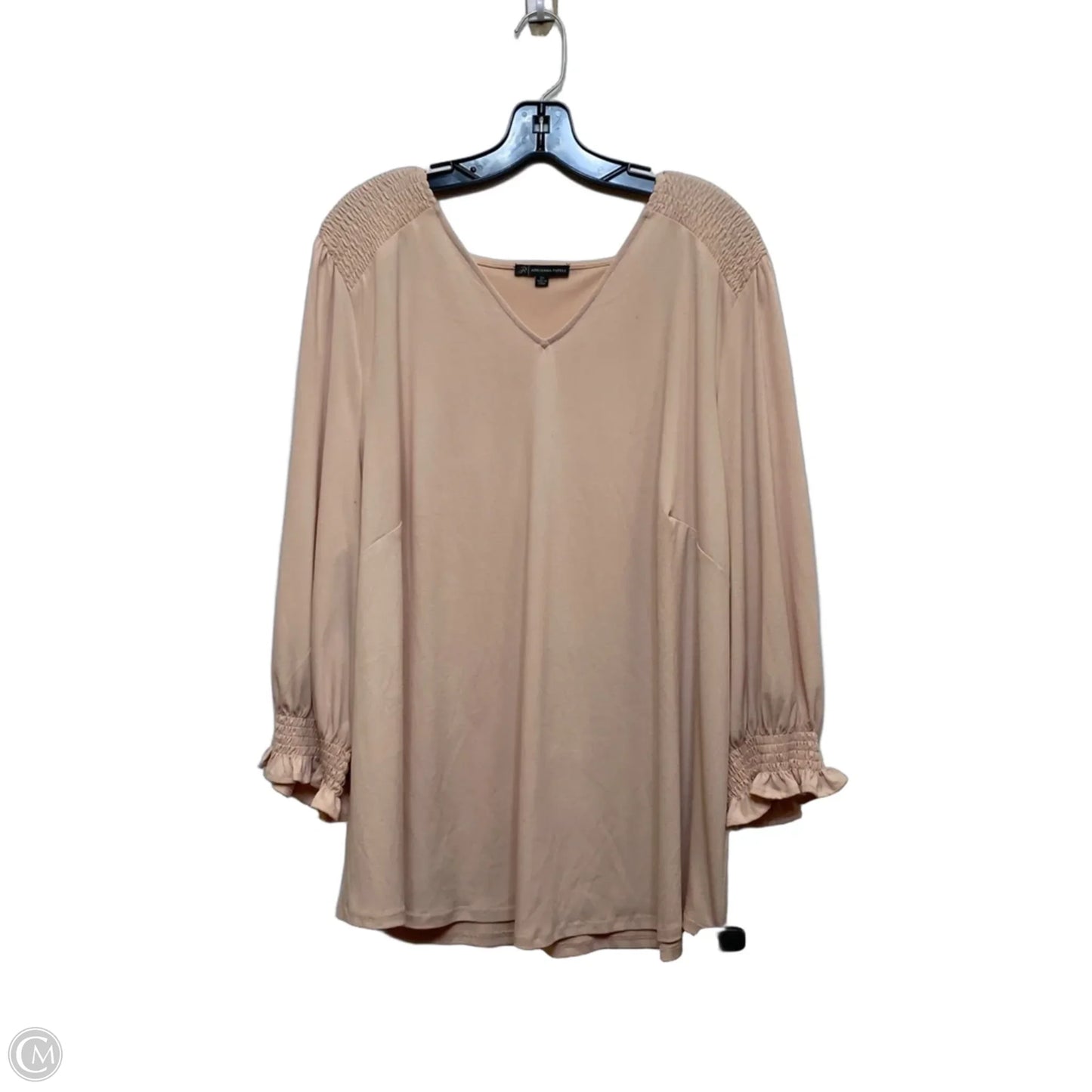 Top 3/4 Sleeve By Adrianna Papell In Pink, Size: 3x