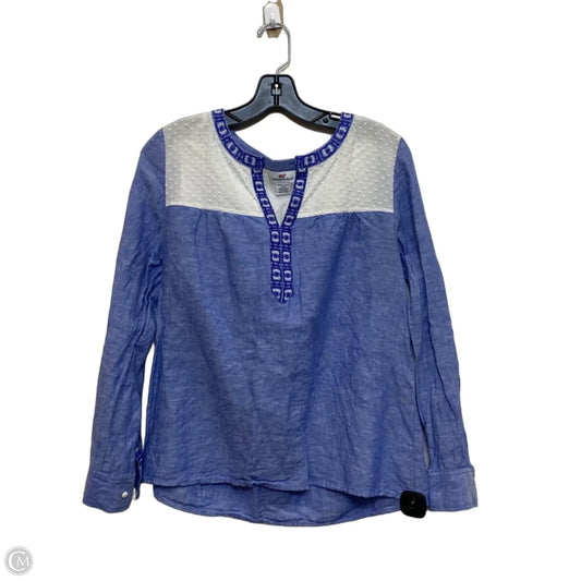 Top Sleeveless Designer By Vineyard Vines In Blue & White, Size: M