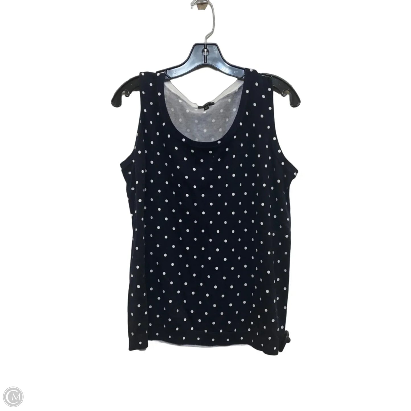 Top Sleeveless By Talbots In Blue & White, Size: 1x