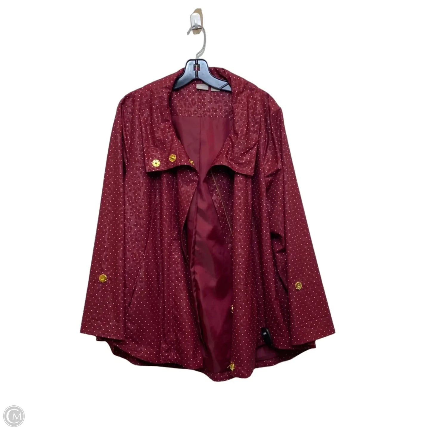 Jacket Windbreaker By Chicos In Red, Size: Xl