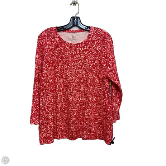 Top 3/4 Sleeve Basic By Kim Rogers In Red & White, Size: Xl