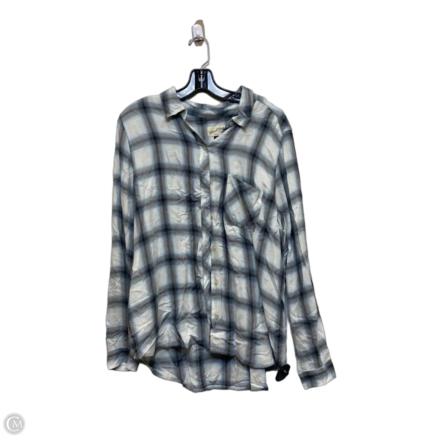Top Long Sleeve By Universal Thread In Blue & White, Size: XL